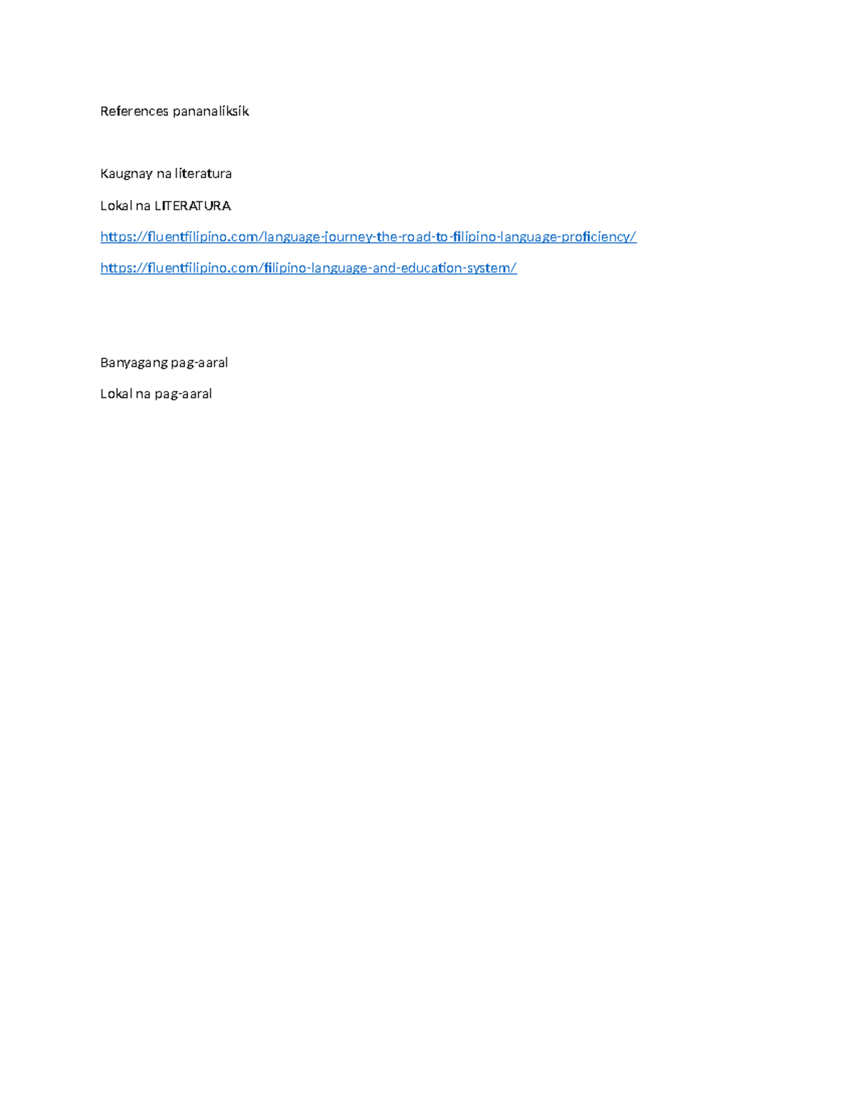 References pananaliksik - BSED- English - References pananaliksik ...