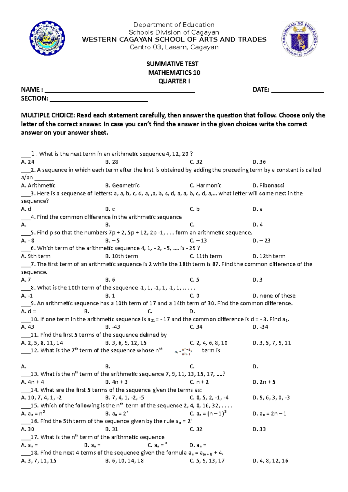 summative assessment in mathematics education