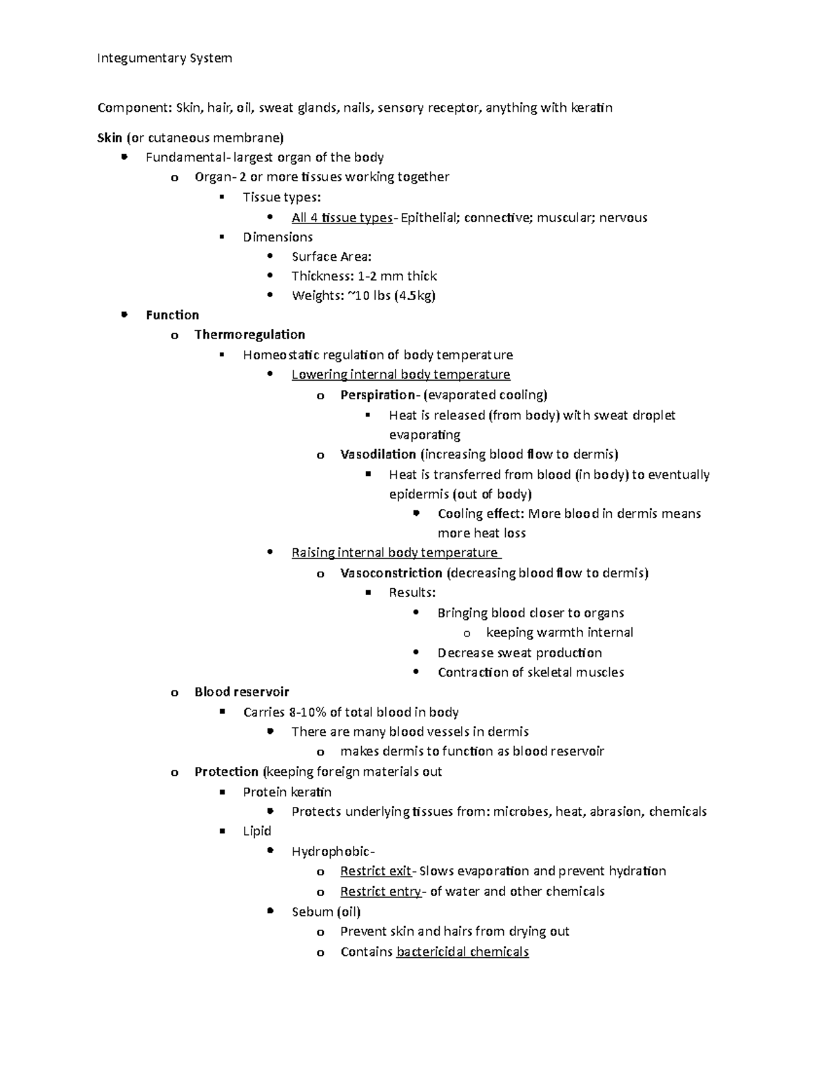 Chapter 5 integumentary - Component: Skin, hair, oil, sweat glands ...