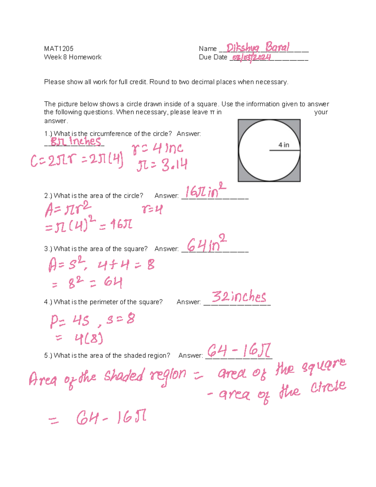 MAT1205+Week+8+Homework++%286%29-1 - MAT1205 Name ...