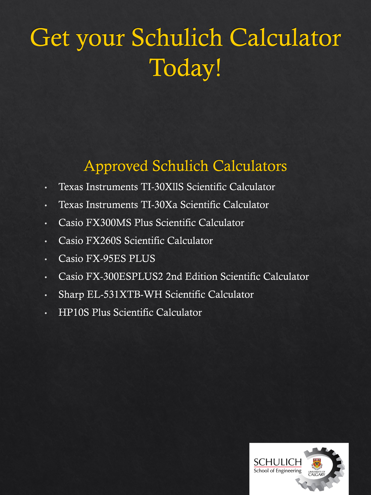 Get your Schulich Calculator Today - Approved Schulich Calculators ...