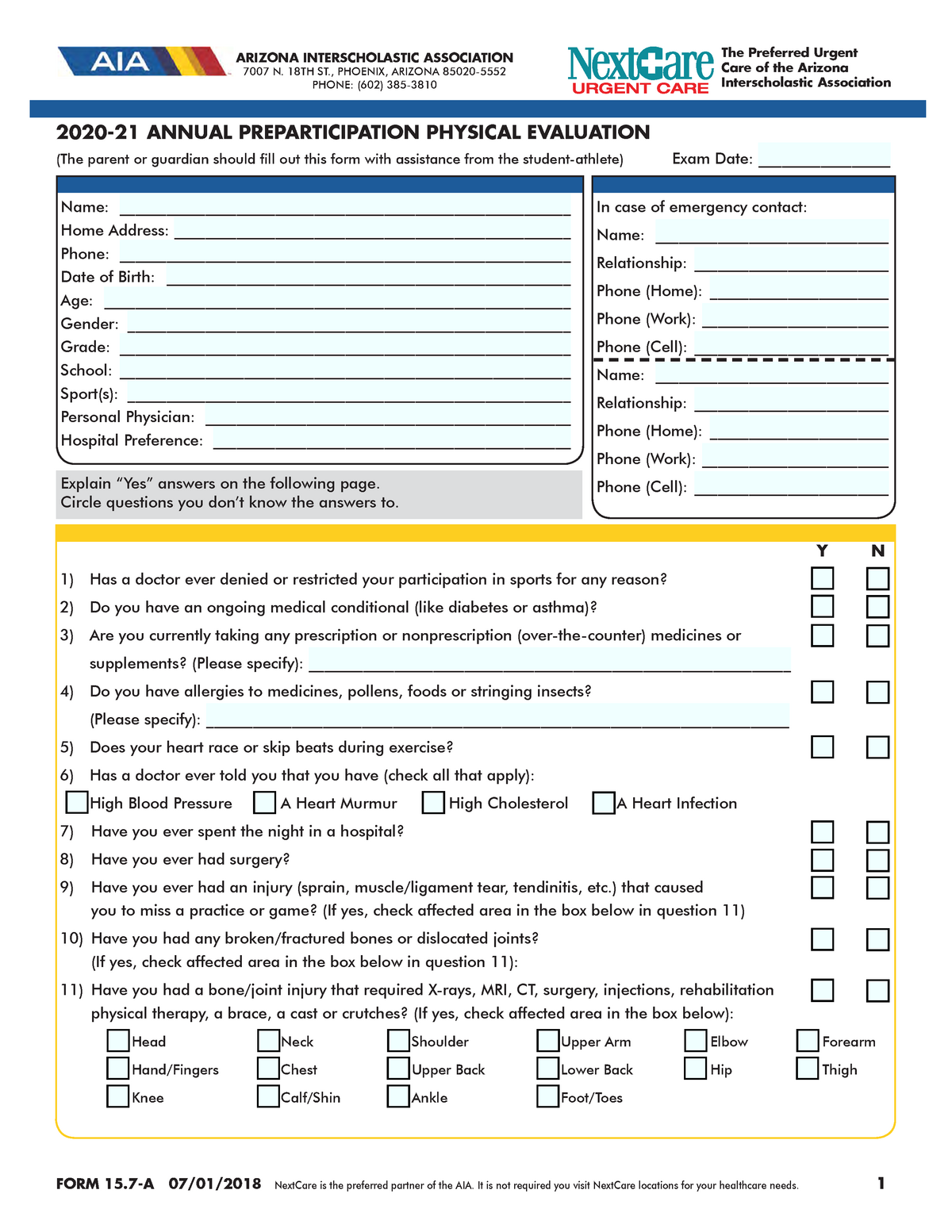 Aia 2023 Physical Form Printable Forms Free Online