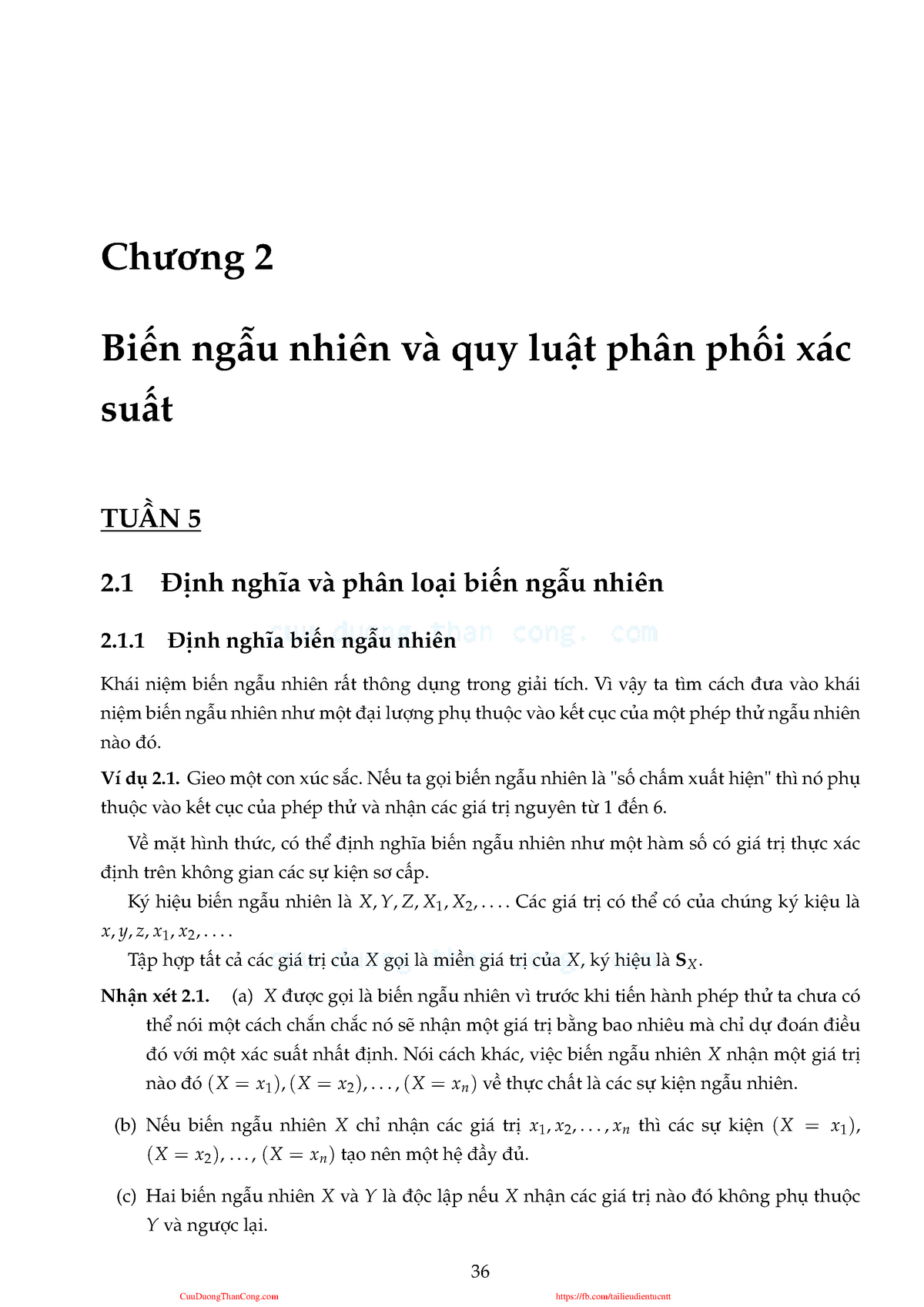 Xac-Suat-Thong-Ke Chuong 2 - Chương 2 Biến Ngẫu Nhiên Và Quy Luật Phân Phối Xác  Suất Tuần 5 2 Định - Studocu