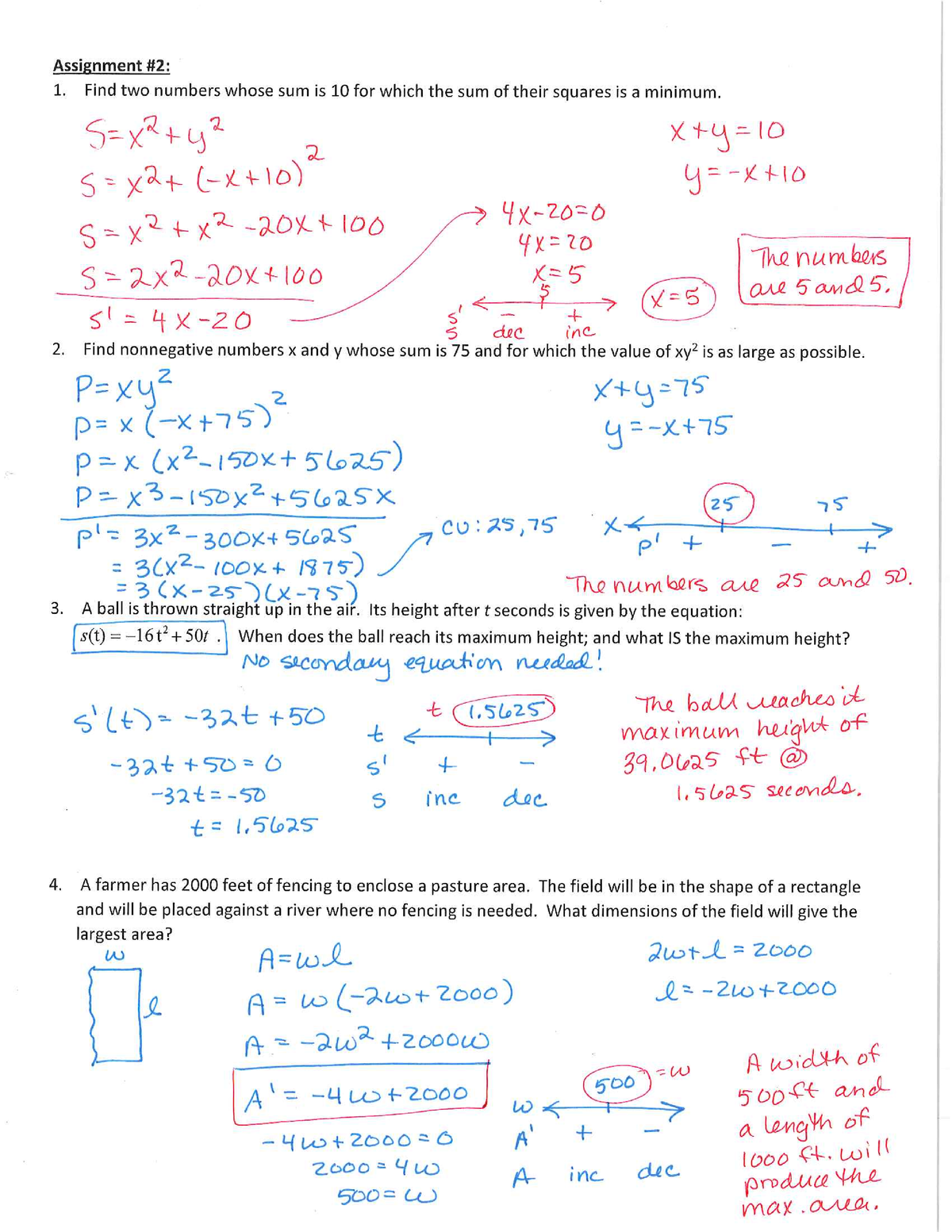 Calc H U6 Day 2 Assignment Solutions - Civil Engineering - Studocu