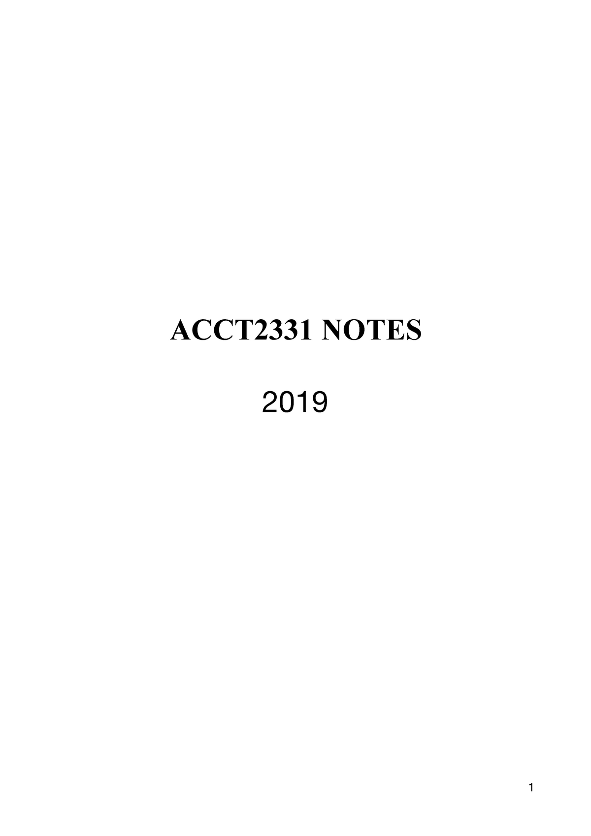 ACCT2331 Exam Notes - ACCT2331 NOTES 2019 1: Introduction To Tax 1 ...