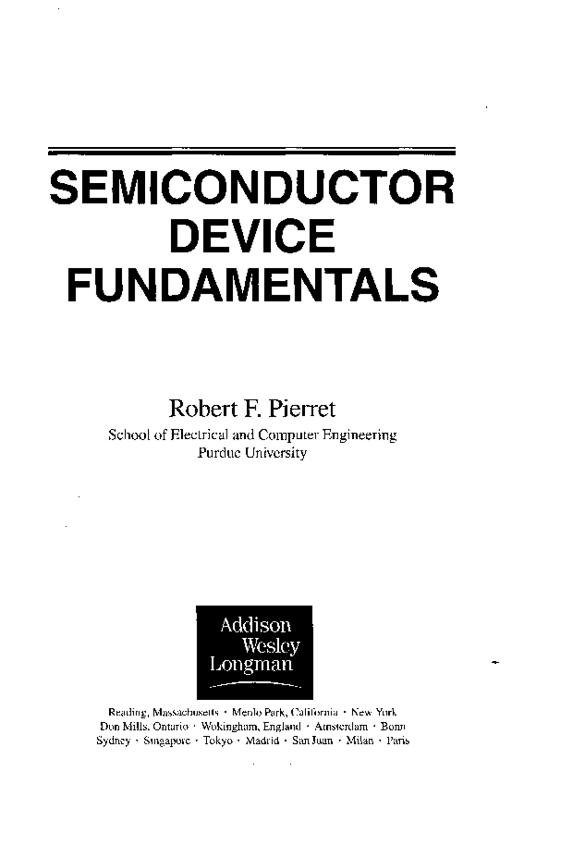 Semiconductor Device Fundamentals SEMICONDUCTOR DEVICE FUNDAMENTALS