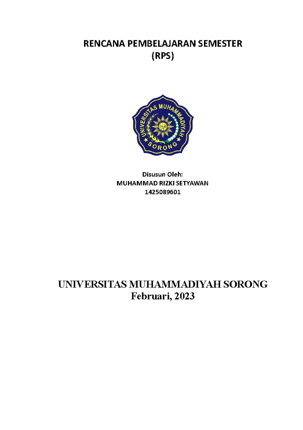 RPS - Kecerdasan Buatan - RENCANA PEMBELAJARAN SEMESTER (RPS) Disusun ...
