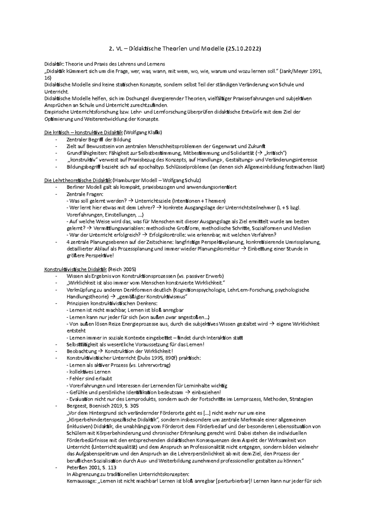 Vorlesungsnotizen (2.VL) - 2. VL – Didaktische Theorien Und Modelle (25 ...