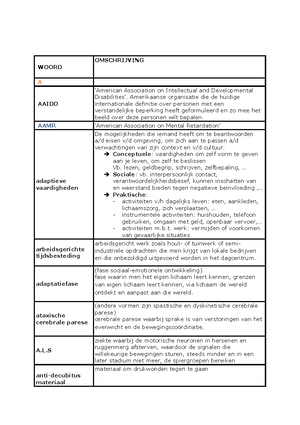 Samenvatting Verken 2 - Personen Met Een Verstandelijke Beperking 1 ...