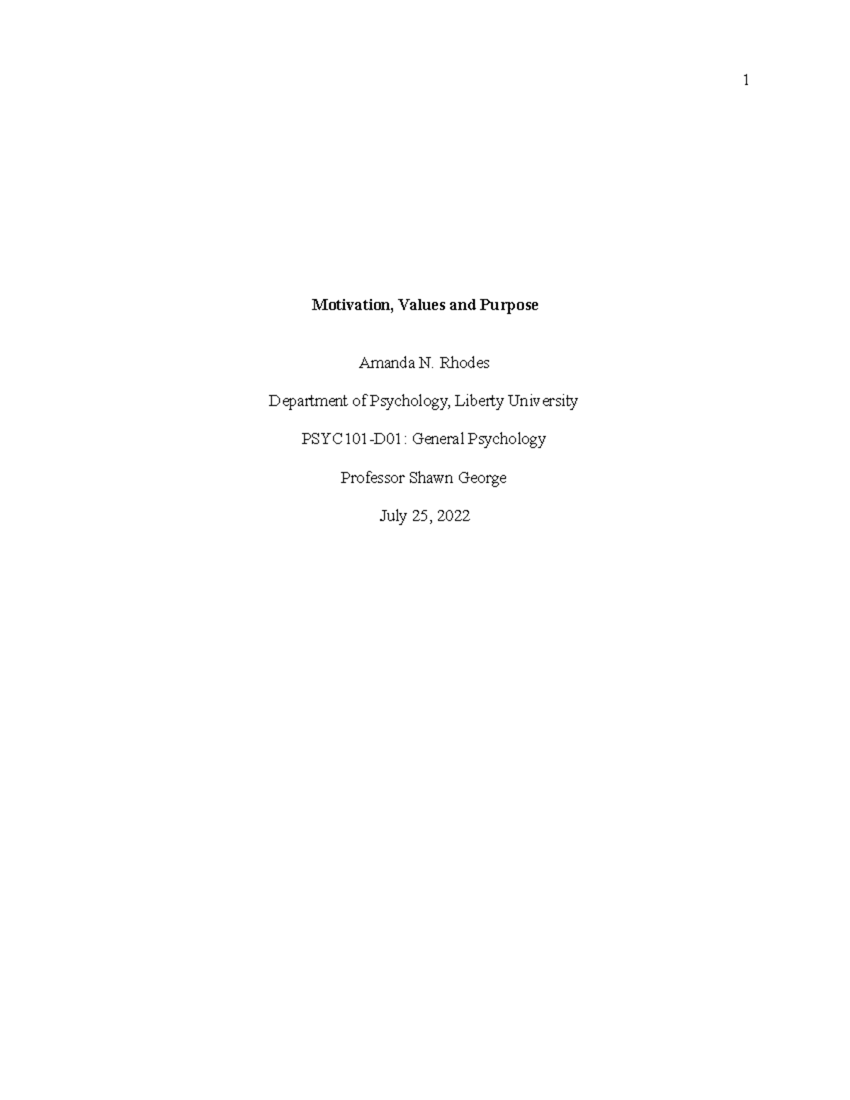 essay motivation values and purpose assignment