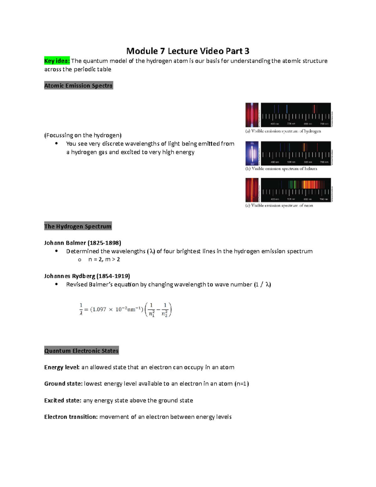 Module 7 Lecture Video Part 3 - Module 7 Lecture Video Part 3 Key idea ...
