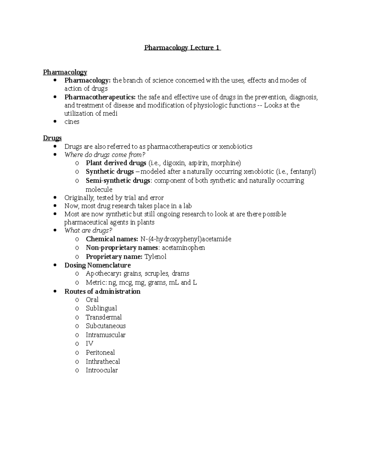 Pharmacology Lecture 1 Notes Pharmacology Lecture 1 Pharmacology Pharmacology Lecture 1 Notes Pharmacology Lecture 1 Pharmacology