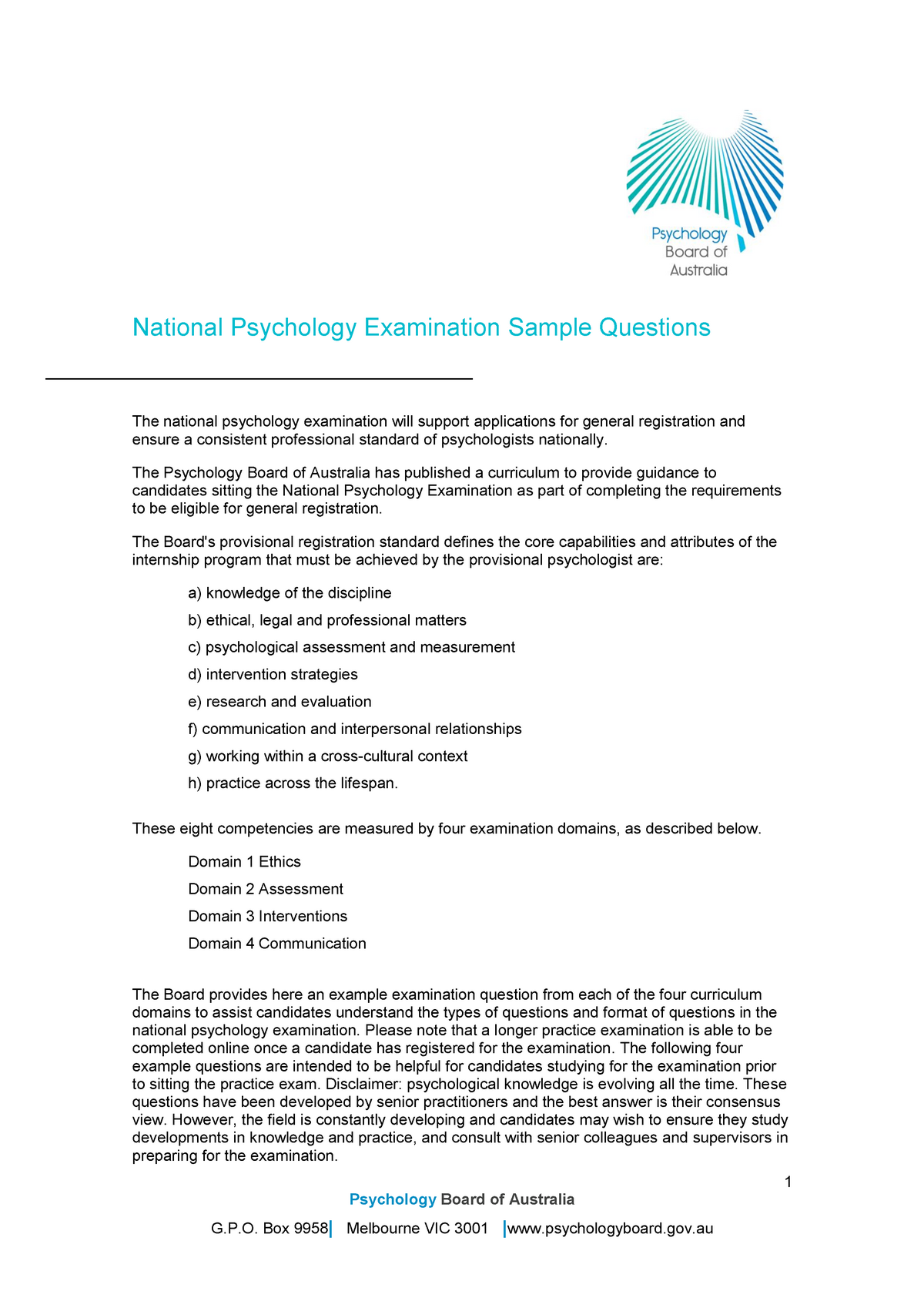 phd entrance exam sample paper for psychology