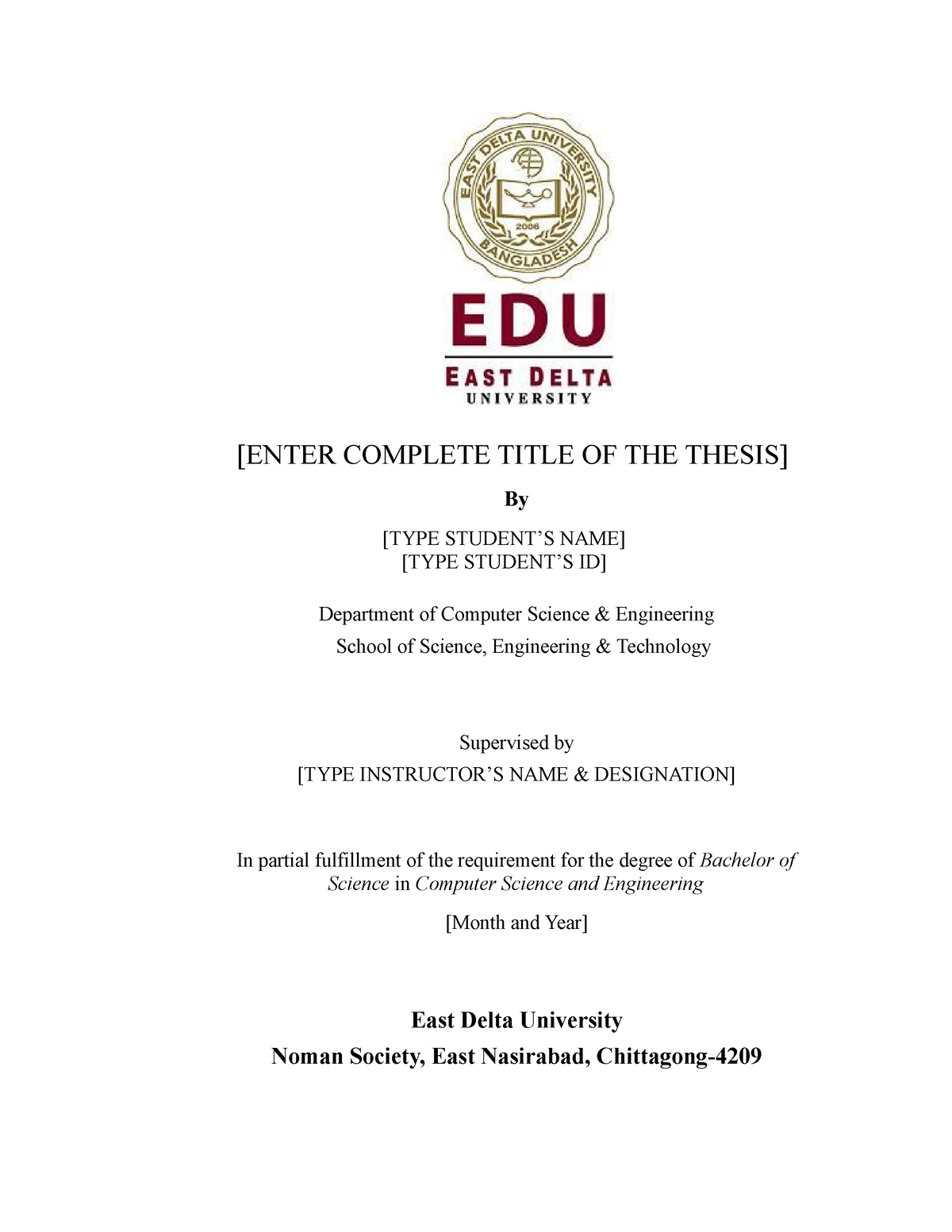 the title of the thesis is finalized by