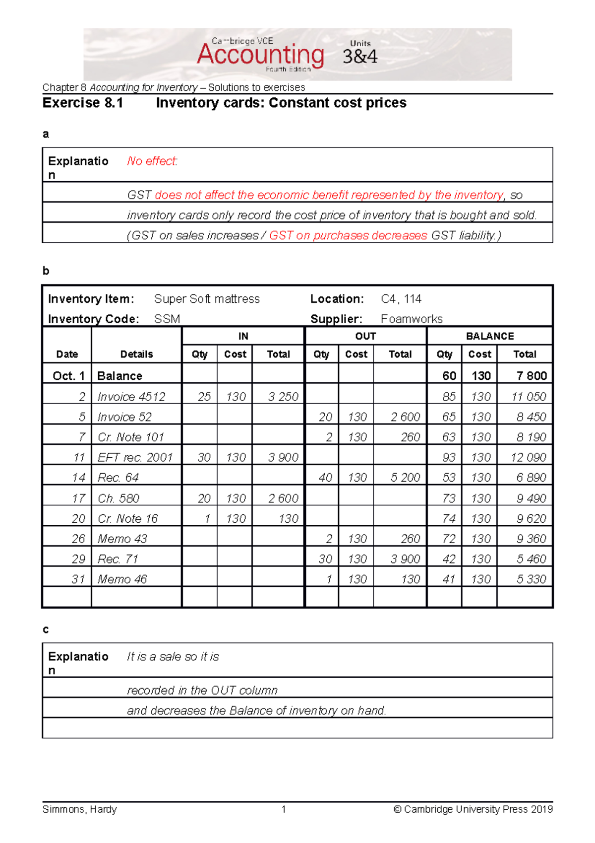 Accounting for Inventory Solutions to Exercises - Studocu