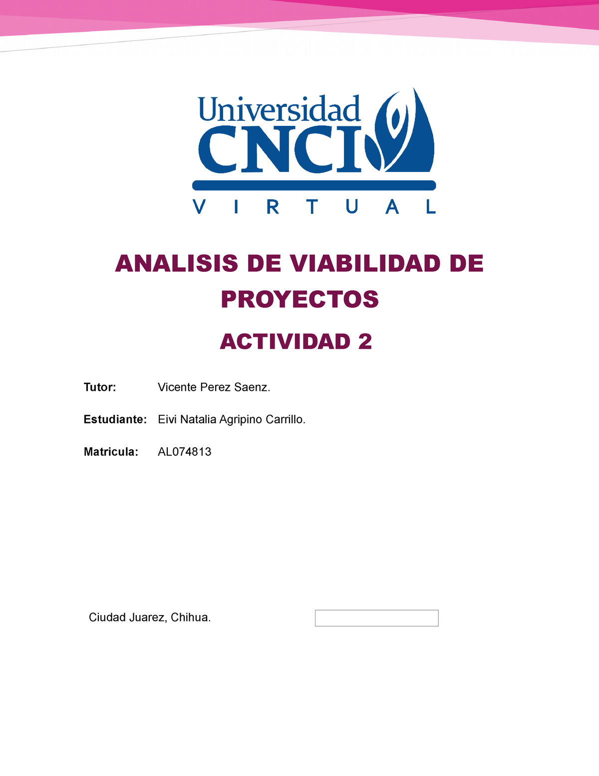 Actividad 2 Analisis De Viabilidad De Proyectos - ANALISIS DE ...