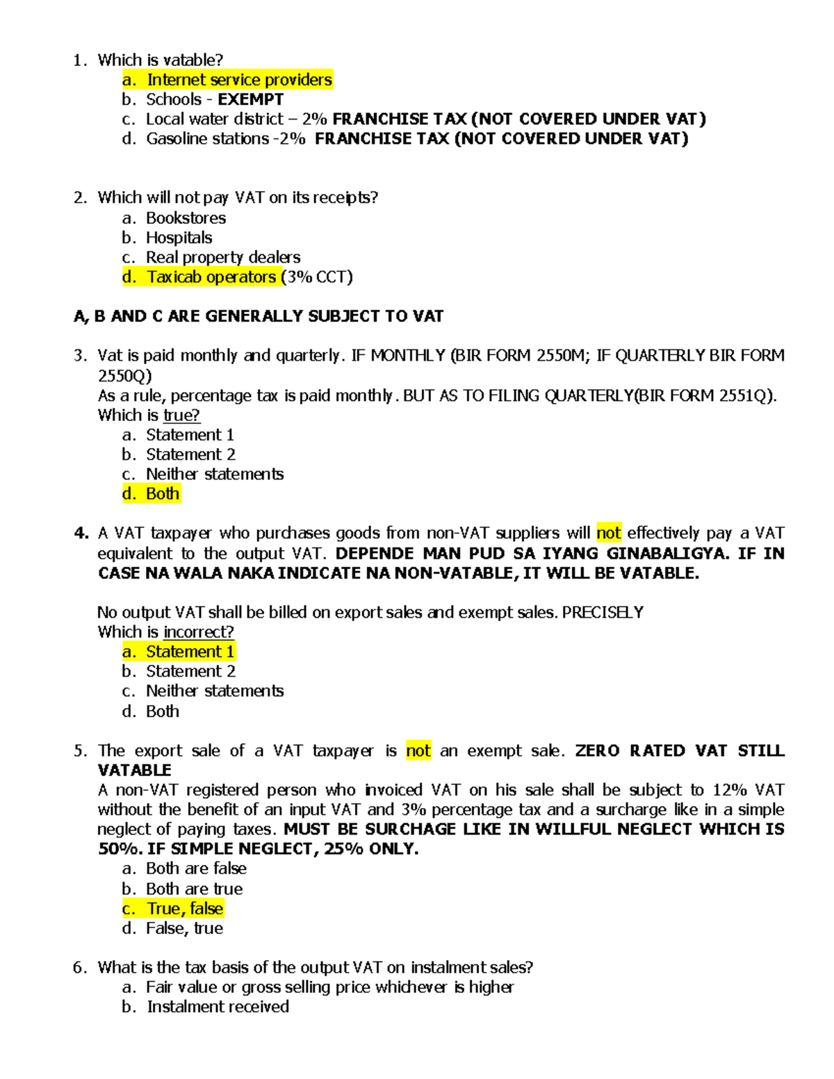 midterm-quiz-tax2-tax-which-is-vatable-a-internet-service