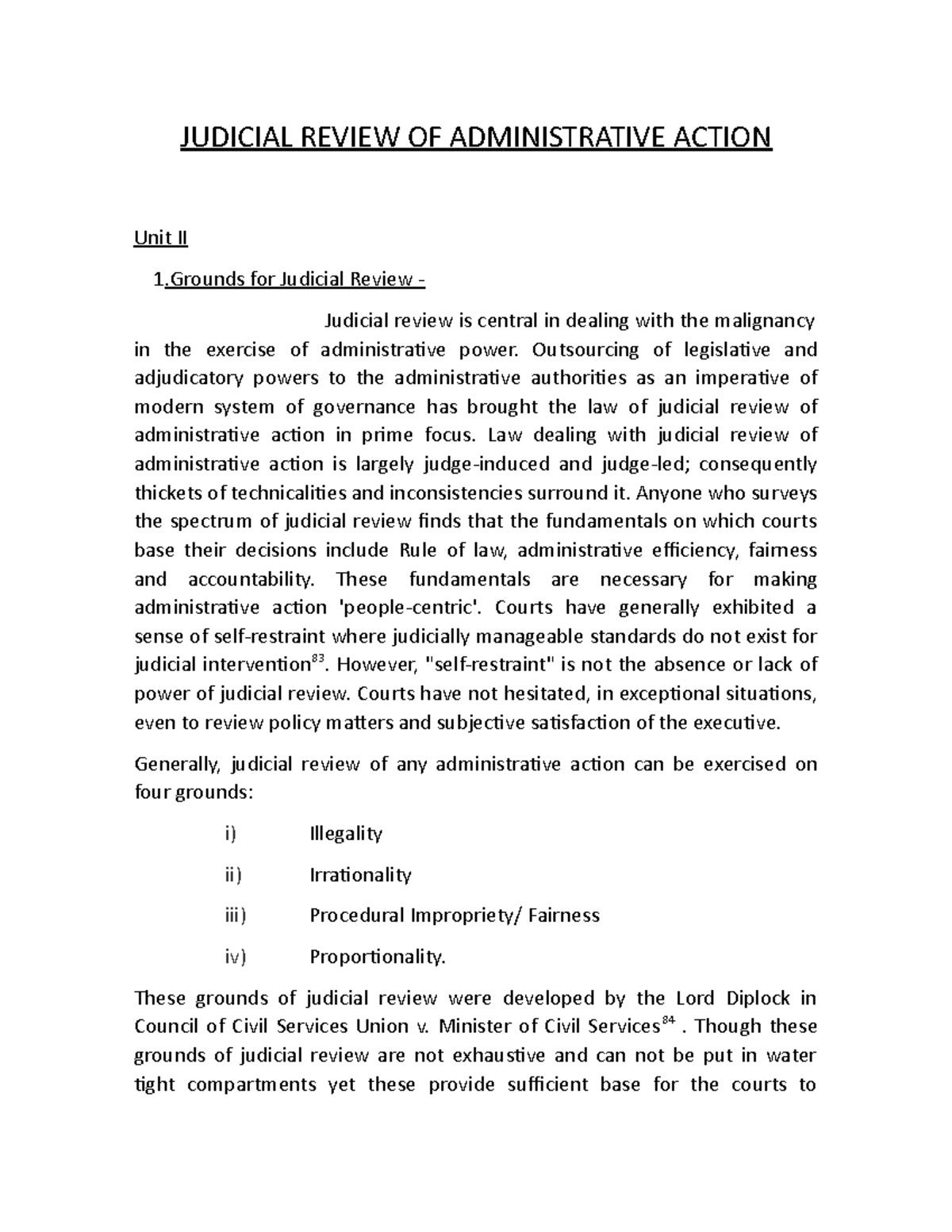 Judicial Review OF Administrative Action(Unit 2) - JUDICIAL REVIEW OF ...