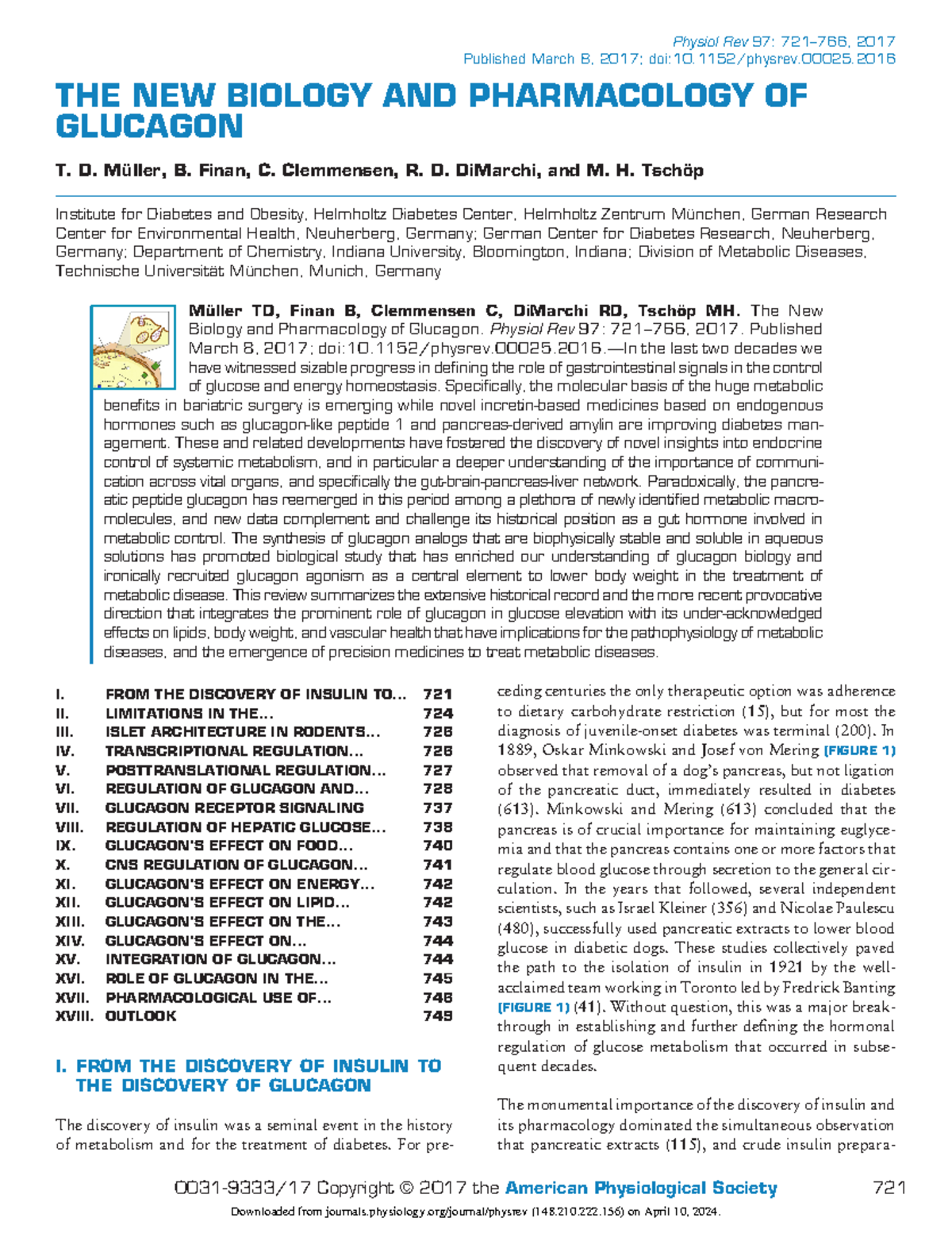 Müller et al 2017 the new biology and pharmacology of glucagon - THE ...