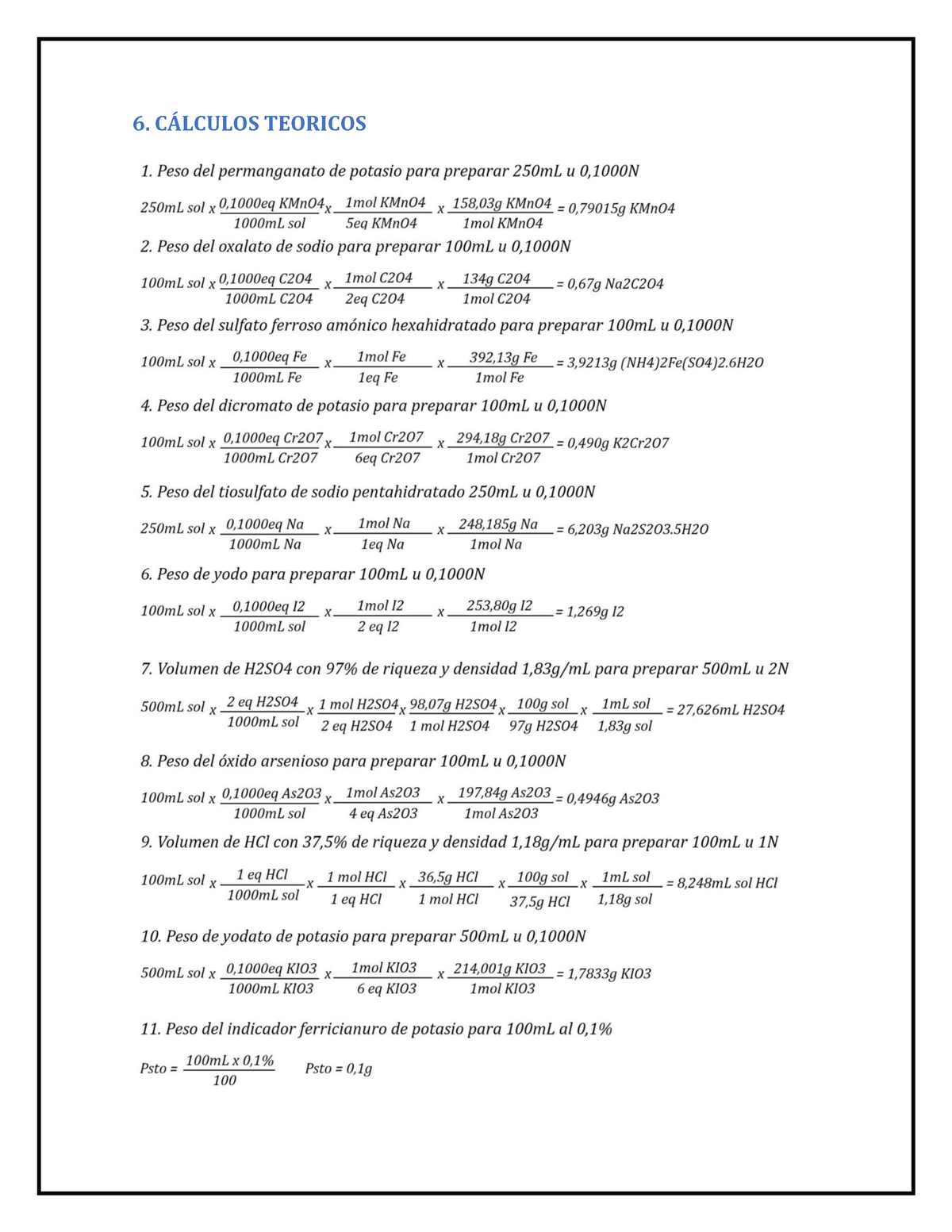 Cálculos Teoricos 1 - Hhbbfjufugu - Quimica Organica - 6. C¡LCULOS ...