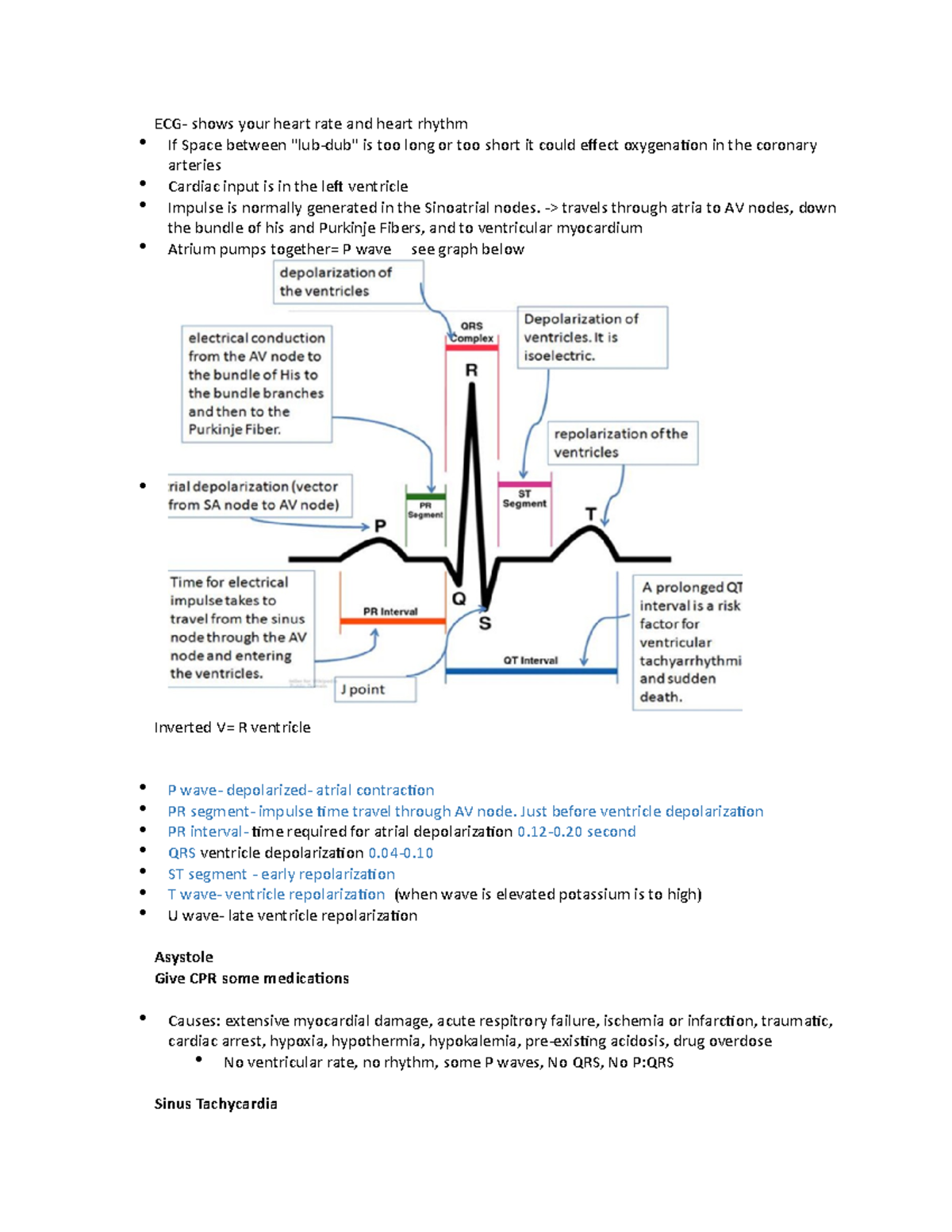 ECG Notes - ECG- shows your heart rate and heart rhythm If Space ...