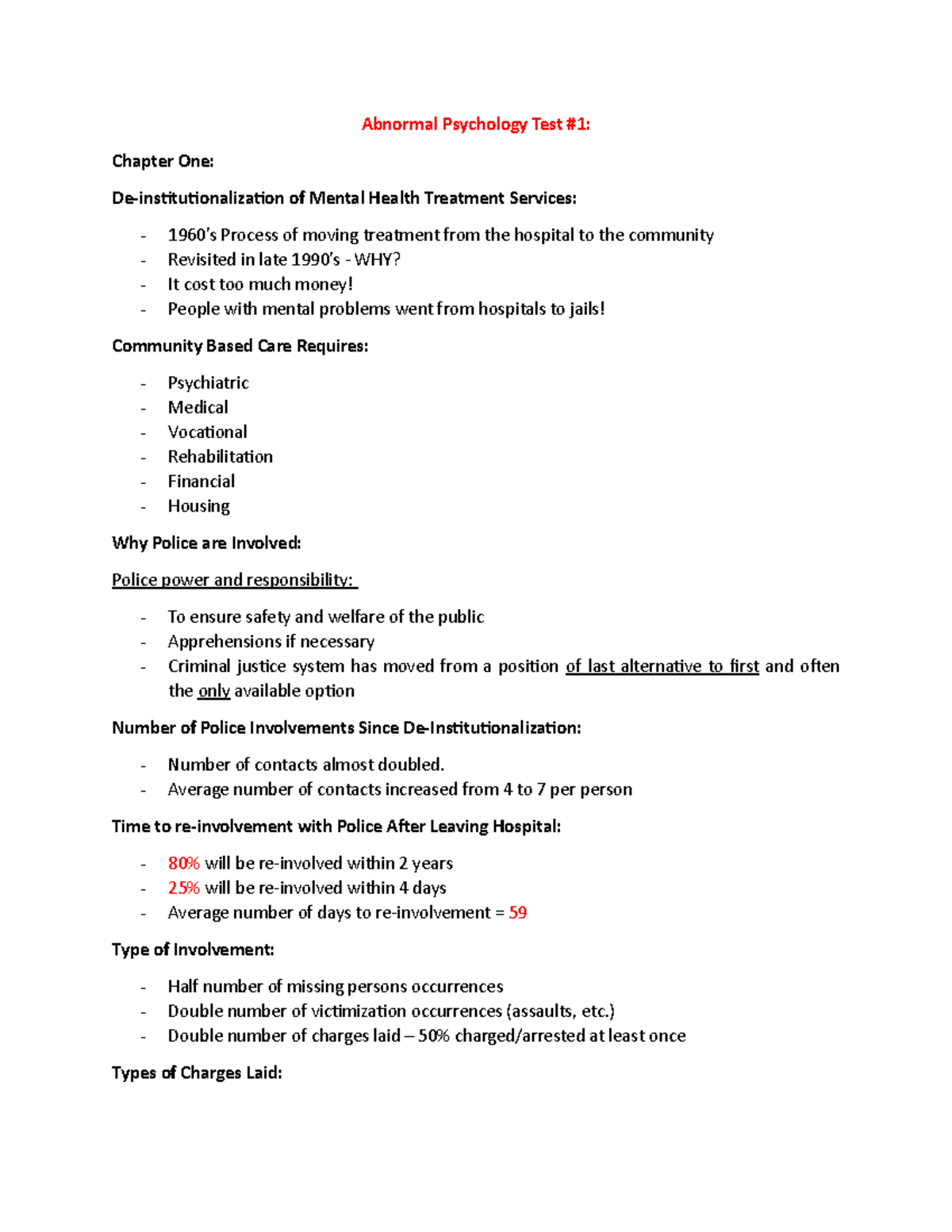 Abnormal Psychology Test One Review - Abnormal Psychology Test #1 ...