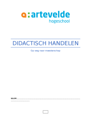 Didactisch Handelen 2 - OP WEG NAAR MEESTERSCHAP: DIDATISCH HANDELEN ...