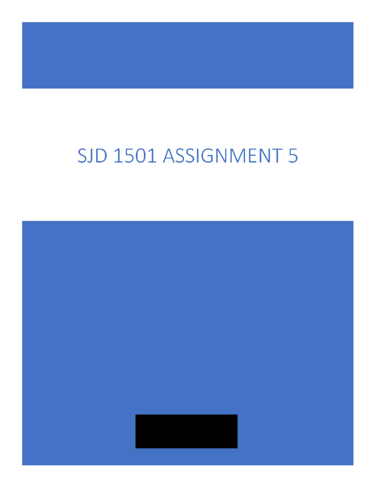 SJD 1501 Assessment 5 - Assignment with marks and comments - Contents ...