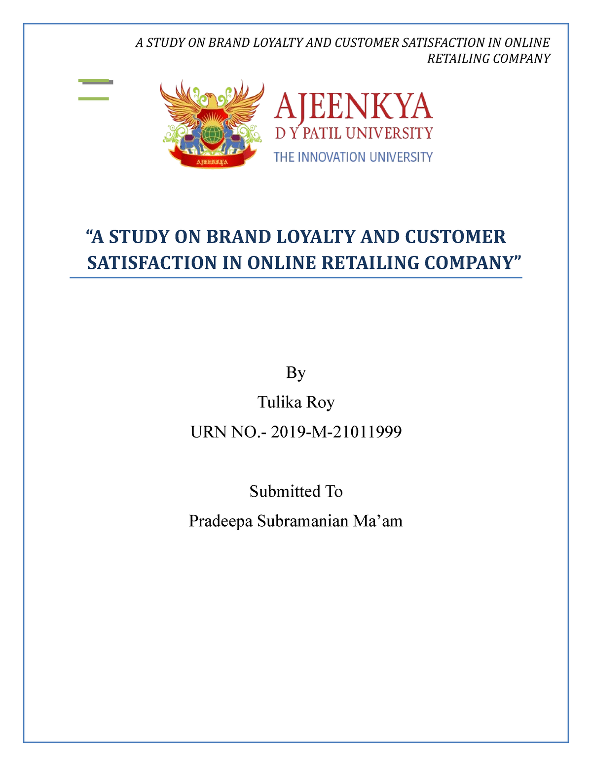 phd thesis on brand loyalty