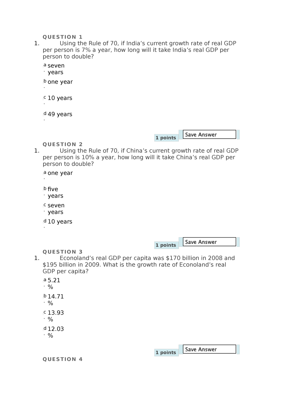 assignment 4.2 economic growth quiz