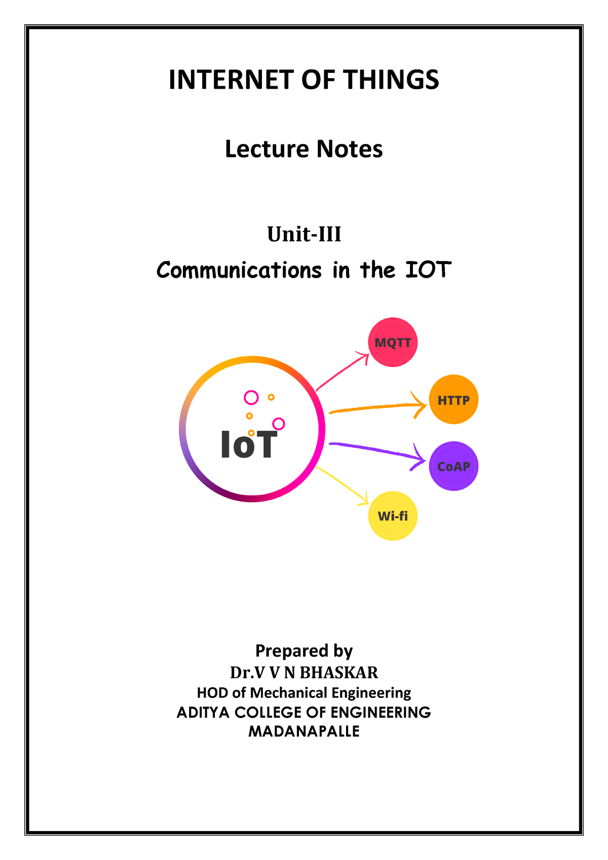 IOT UNIT 3 Merged - Note For The Mentioned Subject - INTERNET OF THINGS ...