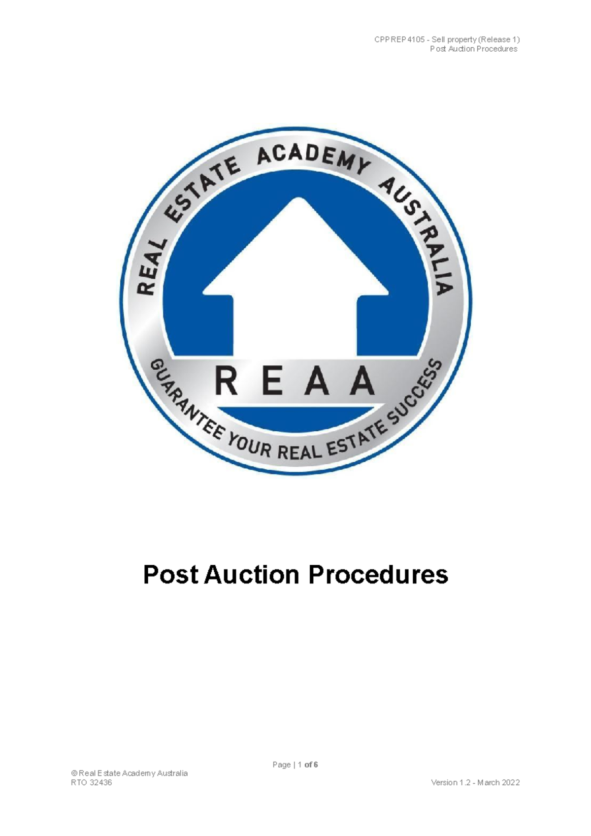 Cpprep 4105 - Post Auction Processes v1 - Post Auction Procedures Post ...