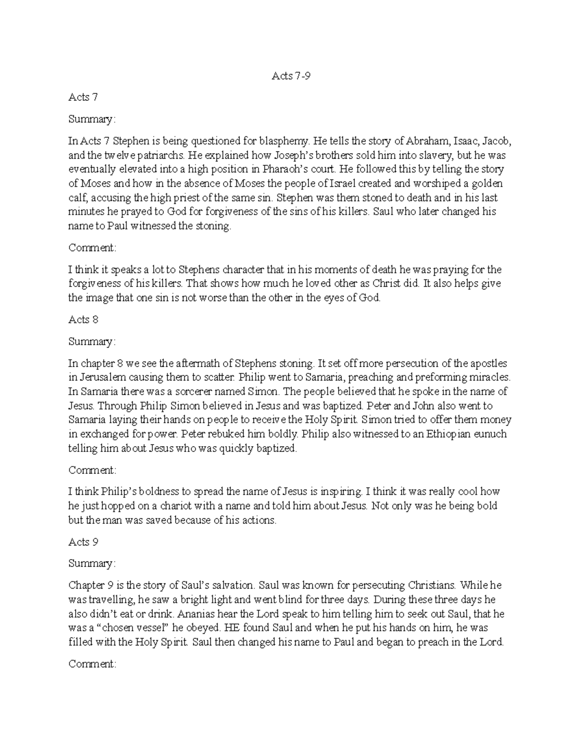 Acts 7 9 In depth Summary And Reflection Of Acts 7 9 Received Full 