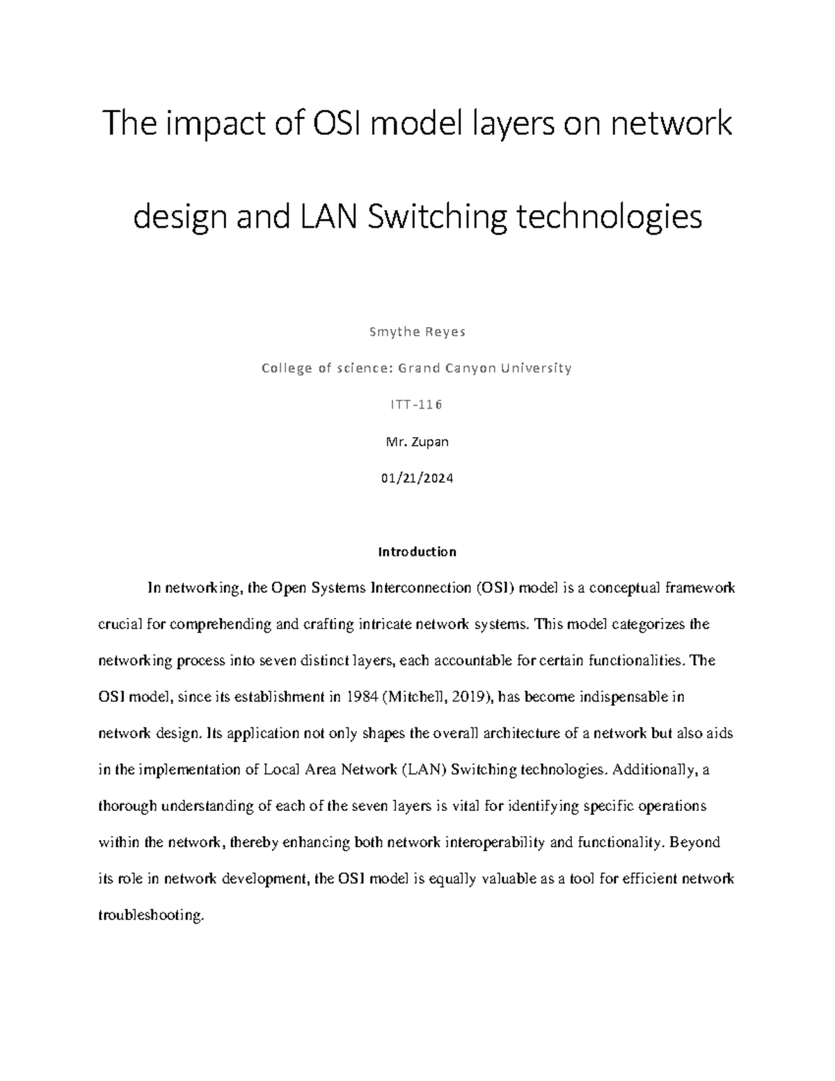 essay questions on osi model