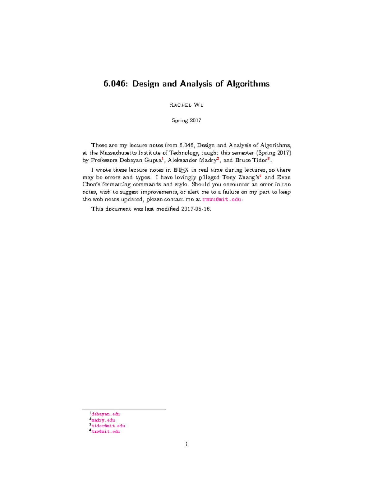 Lecture note 2 on design and analysis of algorithm - 6: Design and ...