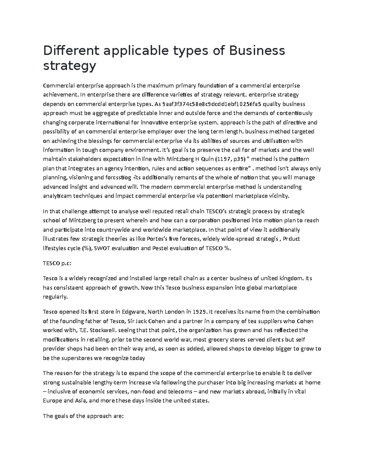 Different applicable types of Business strategy - Different applicable ...
