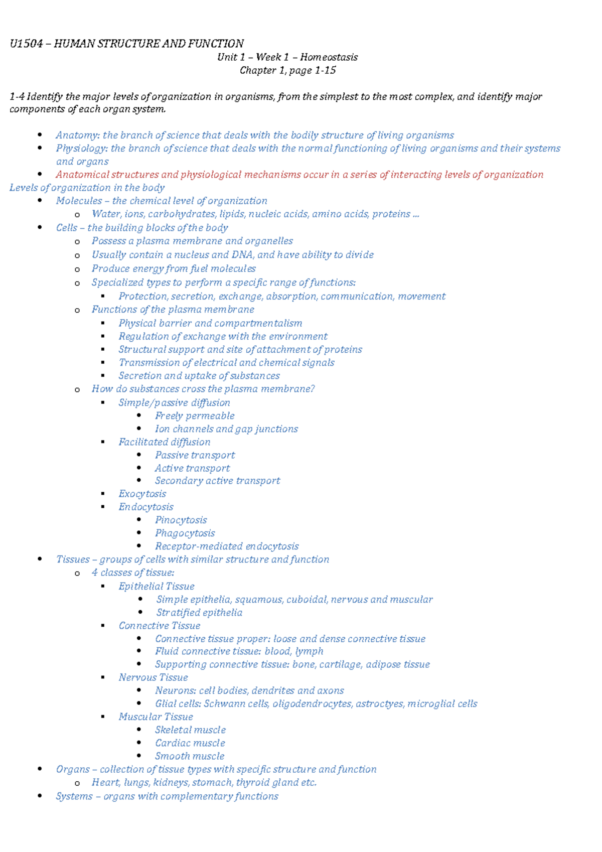 HS&F Unit 1 - Lecture notes from week 1, and chapter 1 page 1-15 ...