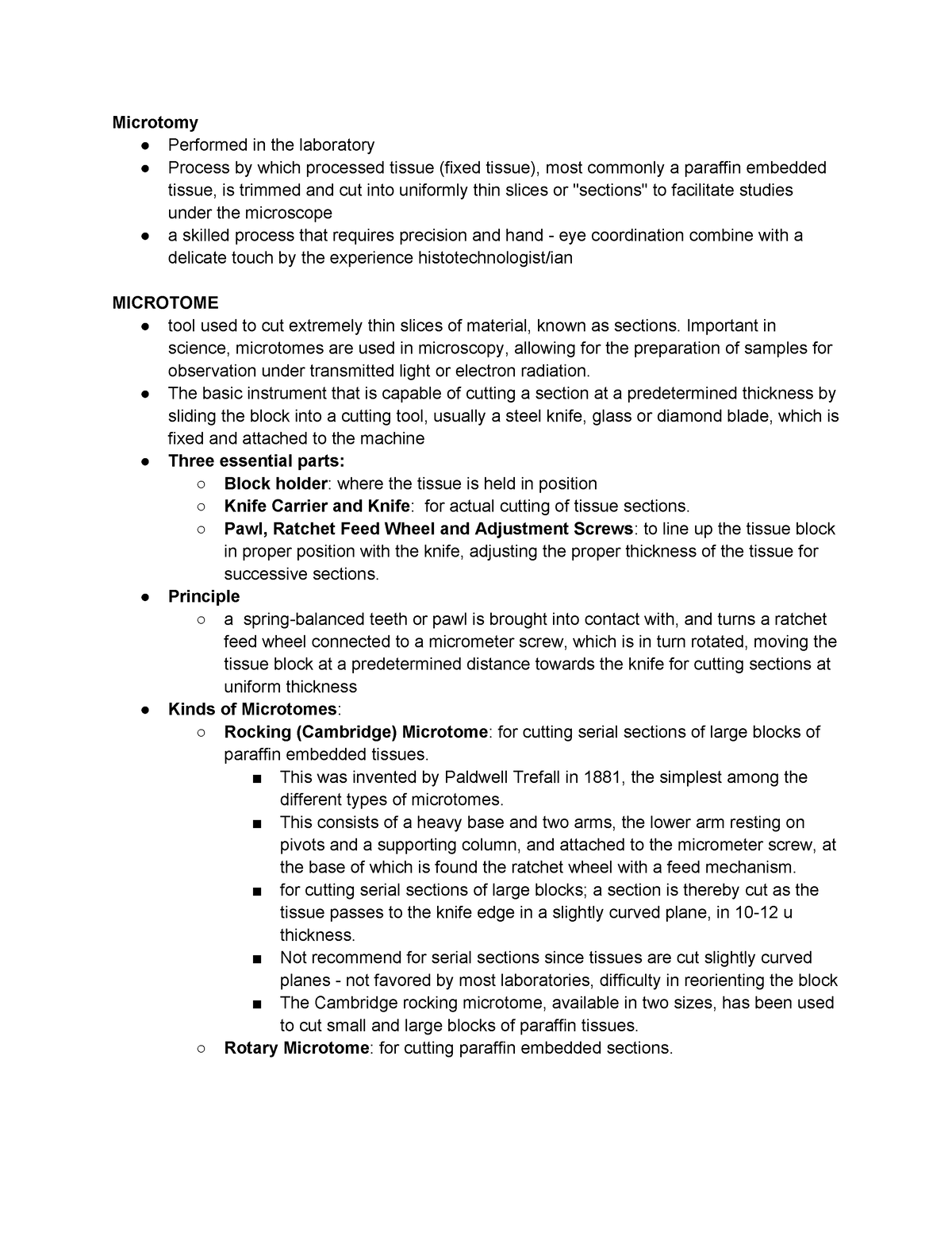 HPCT311 WK13 Microtomy - Microtomy Performed in the laboratory Process ...