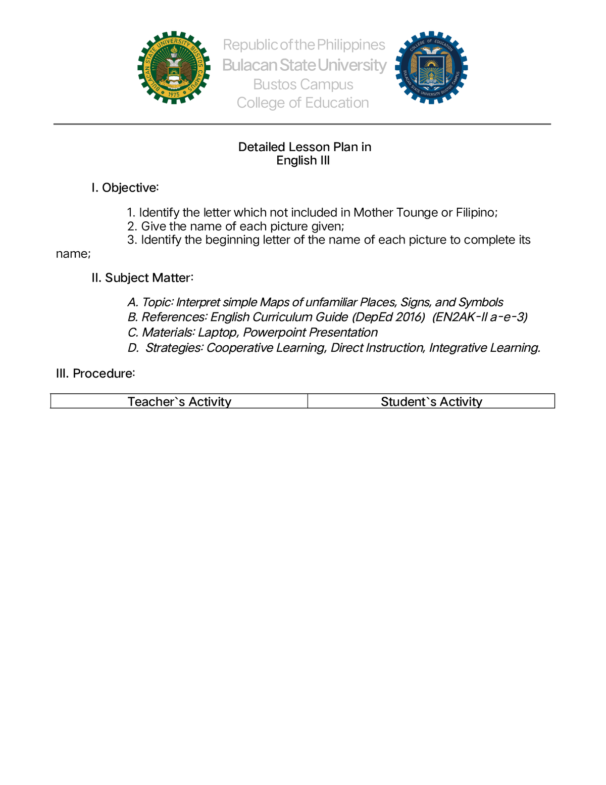Lesson plan-English 3- Group 10 ...