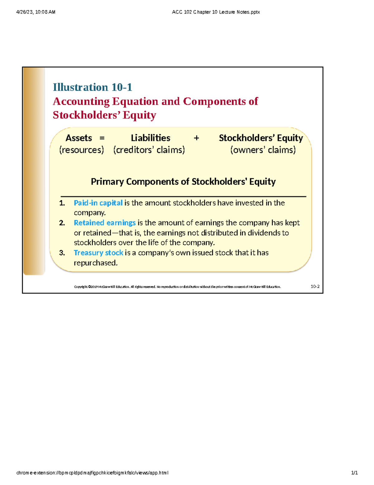 Accounting equations - ####### 4/26/23, 10:08 AM ACC 102 Chapter 10 ...