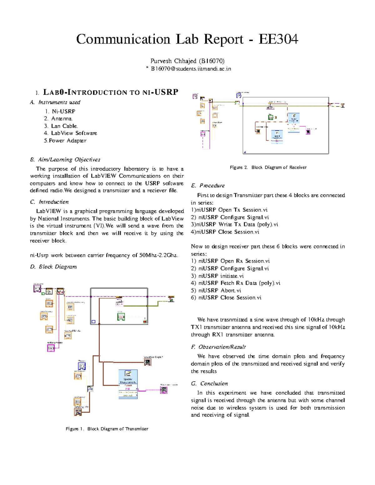Communication report - None - Communication Lab Report - EE Purvesh ...