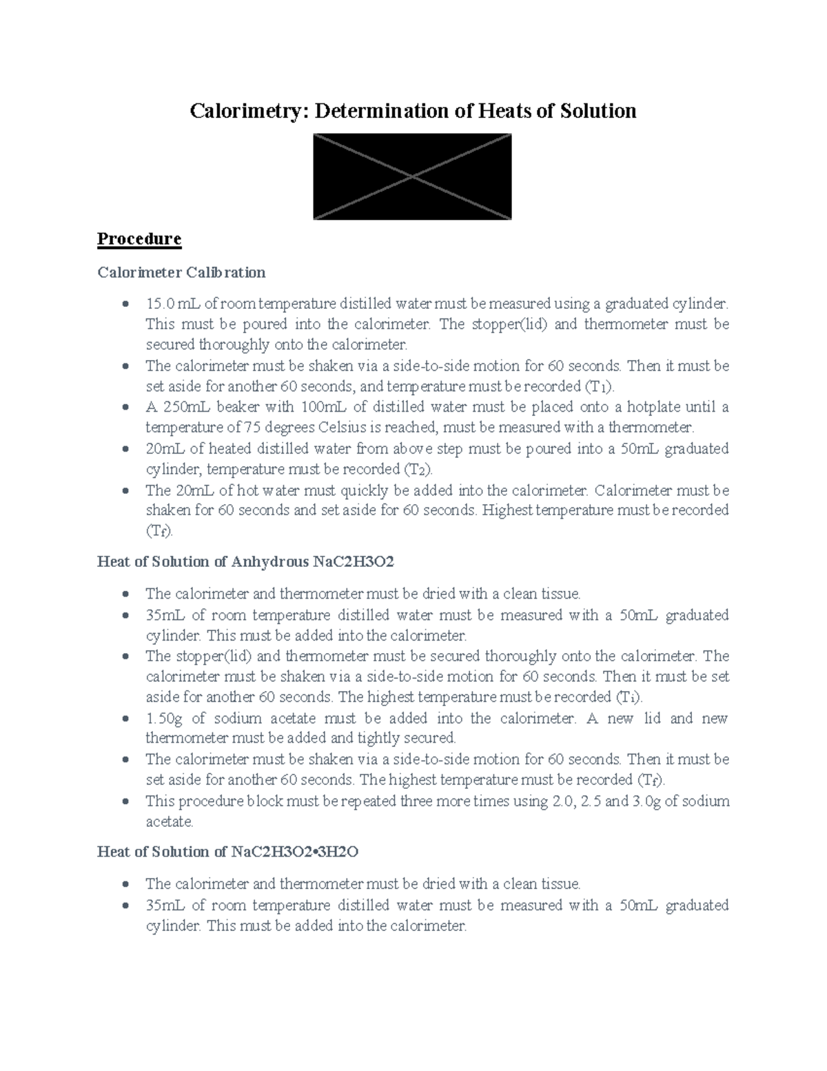 Lab report 1 calorimetry Calorimetry Determination of Heats of