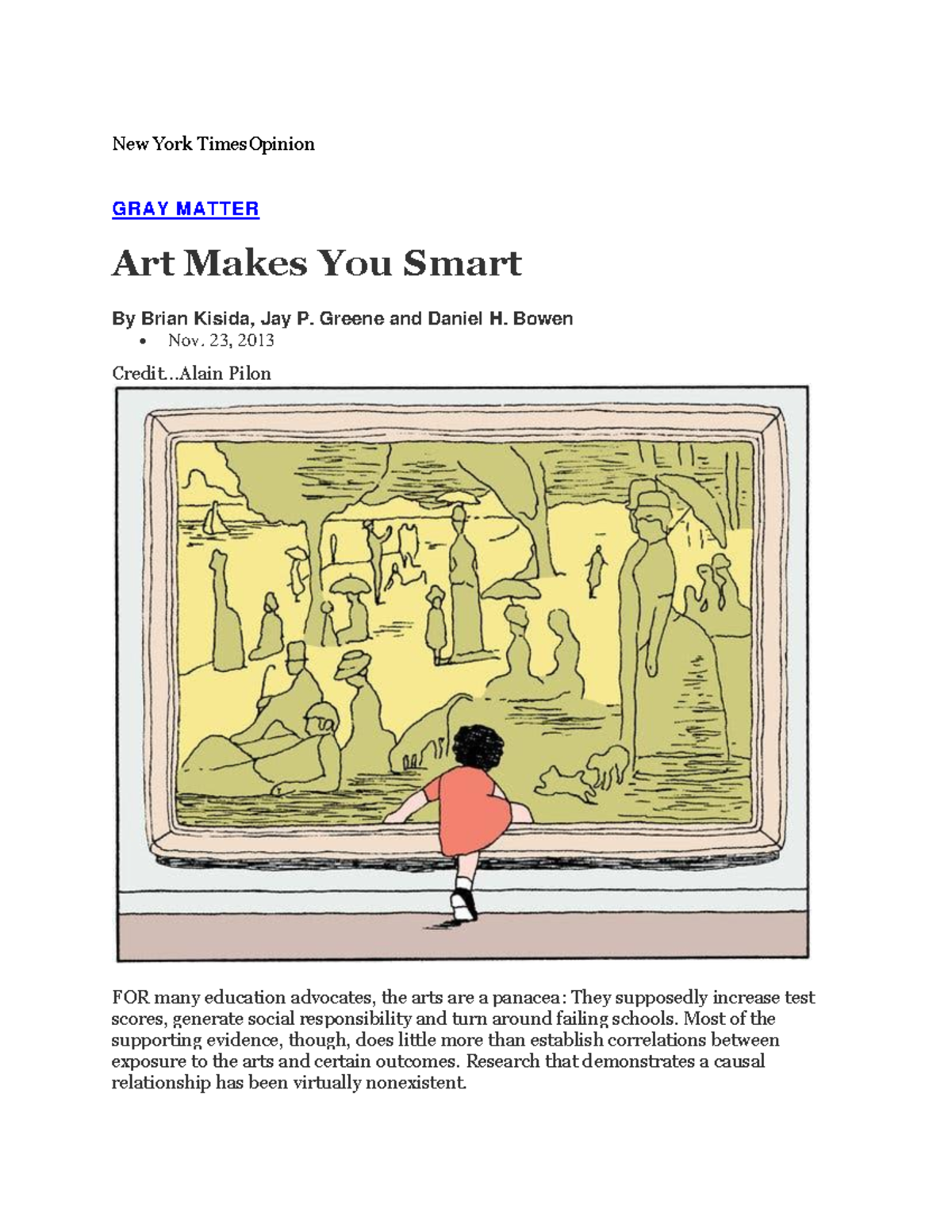 Museums Best not ever about not New York TimesOpinion GRAY MATTER