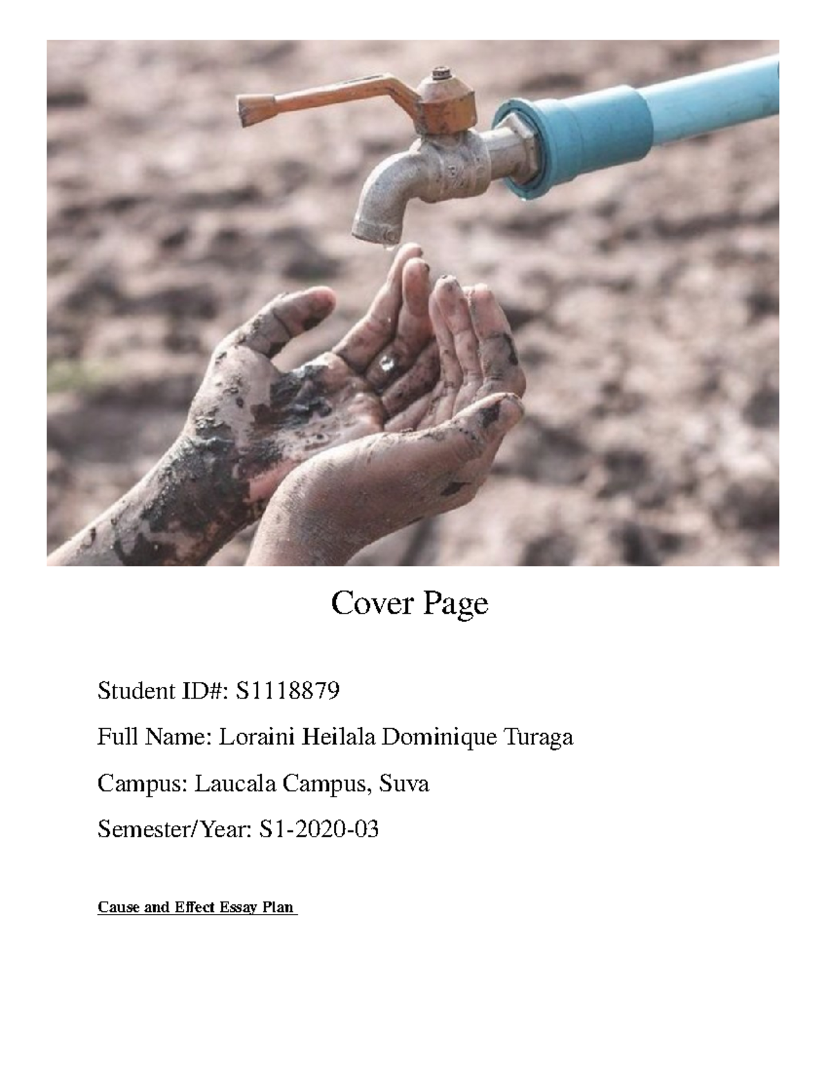 UU114 sample essay for assignment 3 2020 - Cover Page Student ID#: S ...