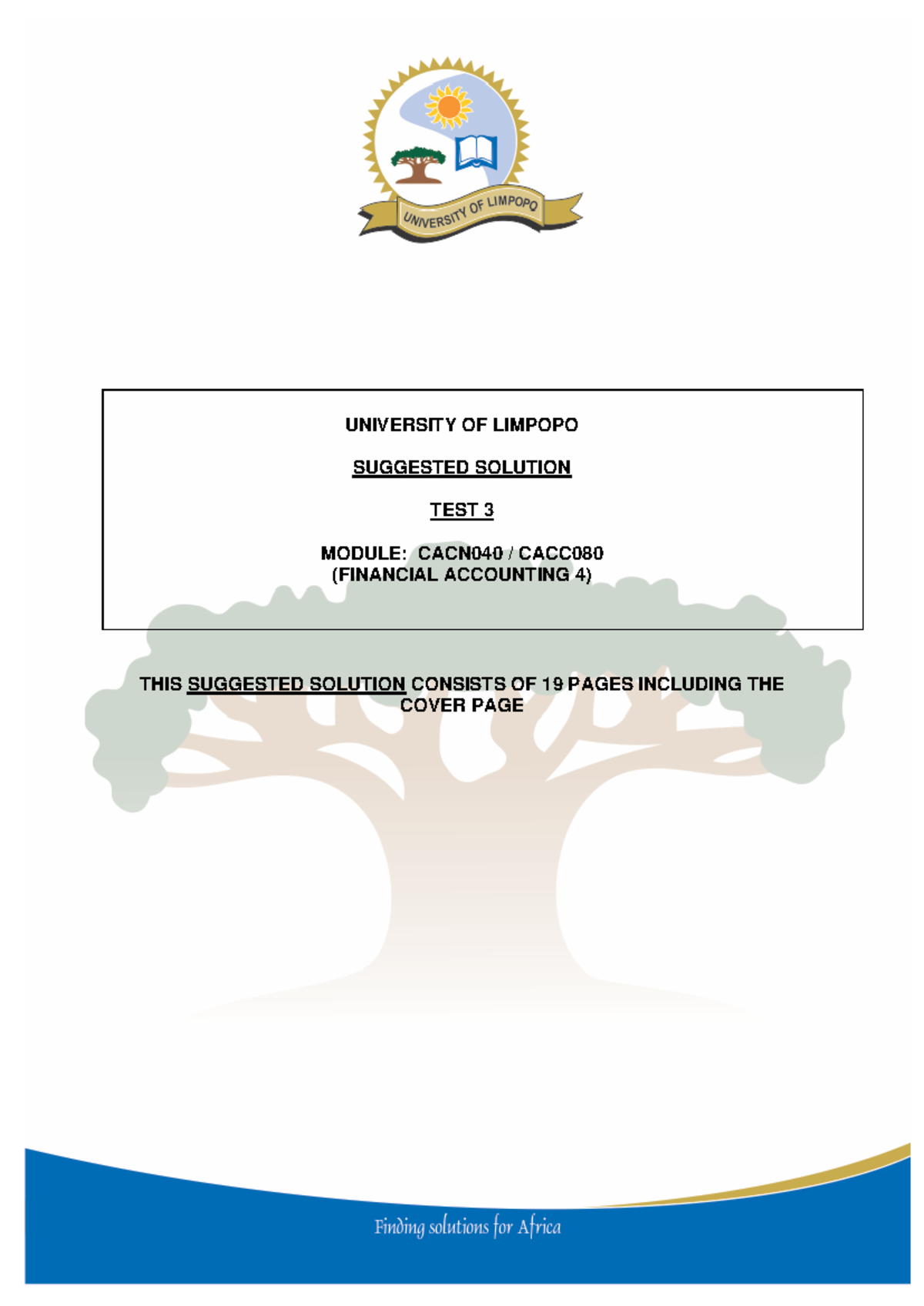 CACN040CACC080 Test 3 Suggested Solution 009 - UNIVERSITY OF LIMPOPO ...