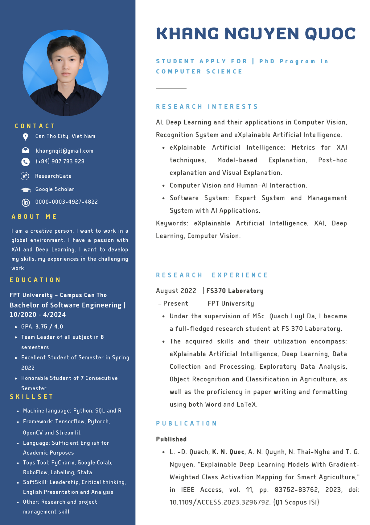 Nguyen Quoc Khang CV Ph D - Can Tho City, Viet Nam khangnqit@gmail C O ...