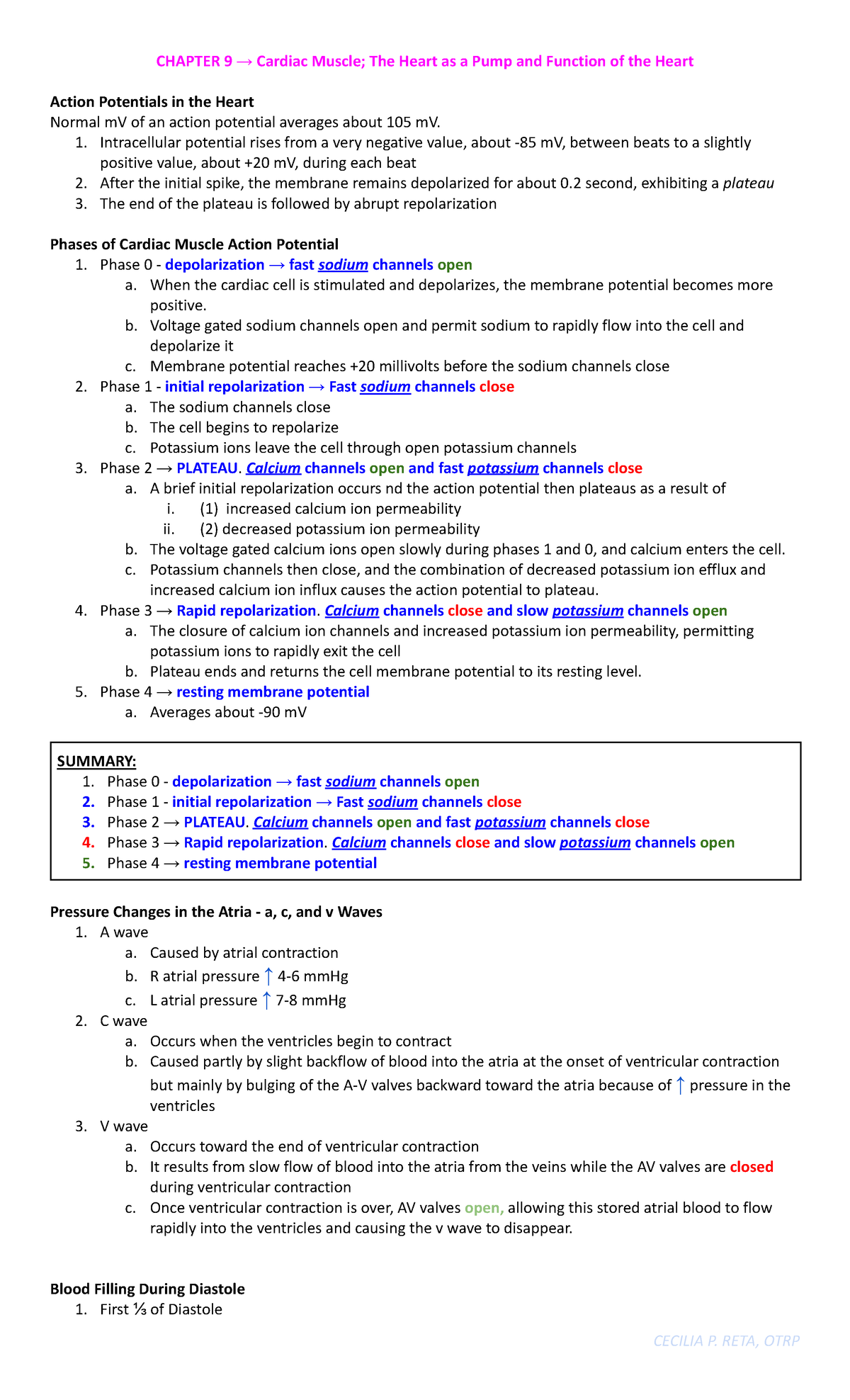 Guyton Chapter 9 Processes - CHAPTER 9 → Cardiac Muscle; The Heart as a ...