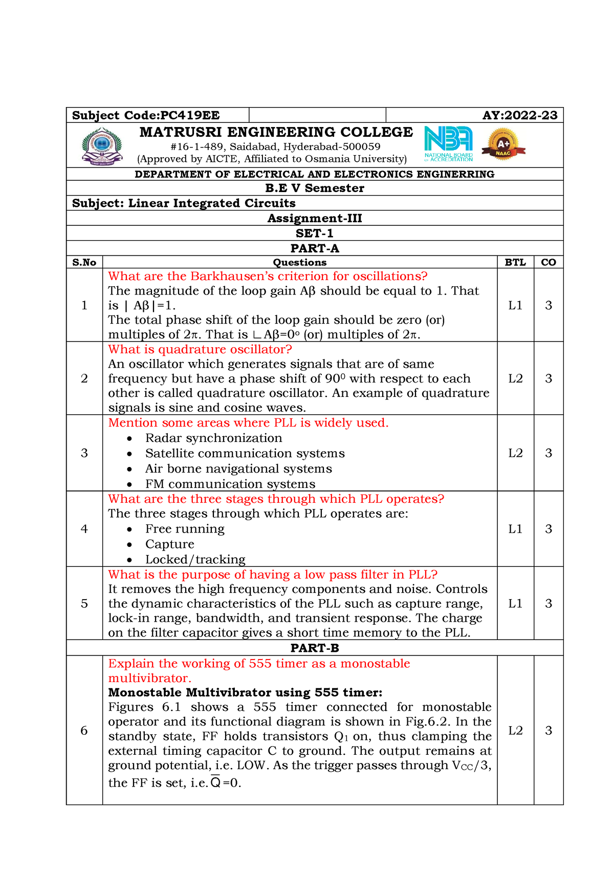 assignment questionnaire of lic