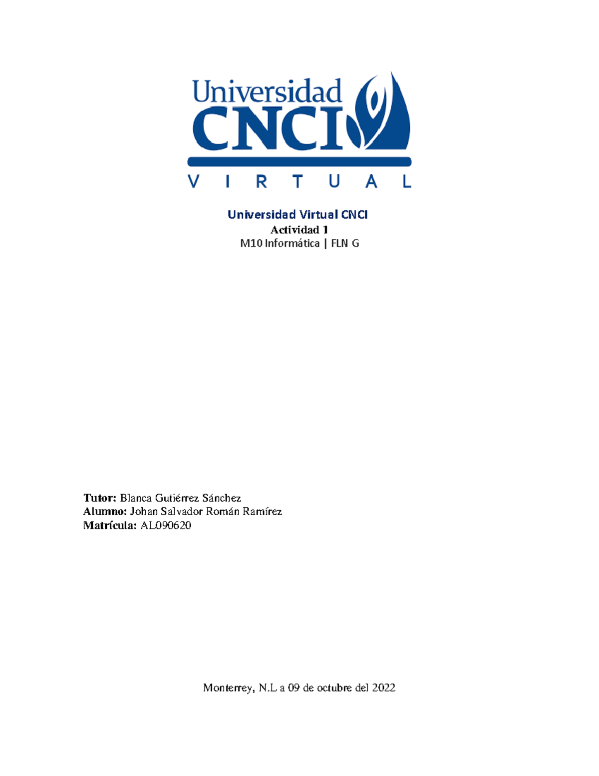 Actividad 1 Informatica 1 CNCI - Universidad Virtual CNCI Actividad 1 ...