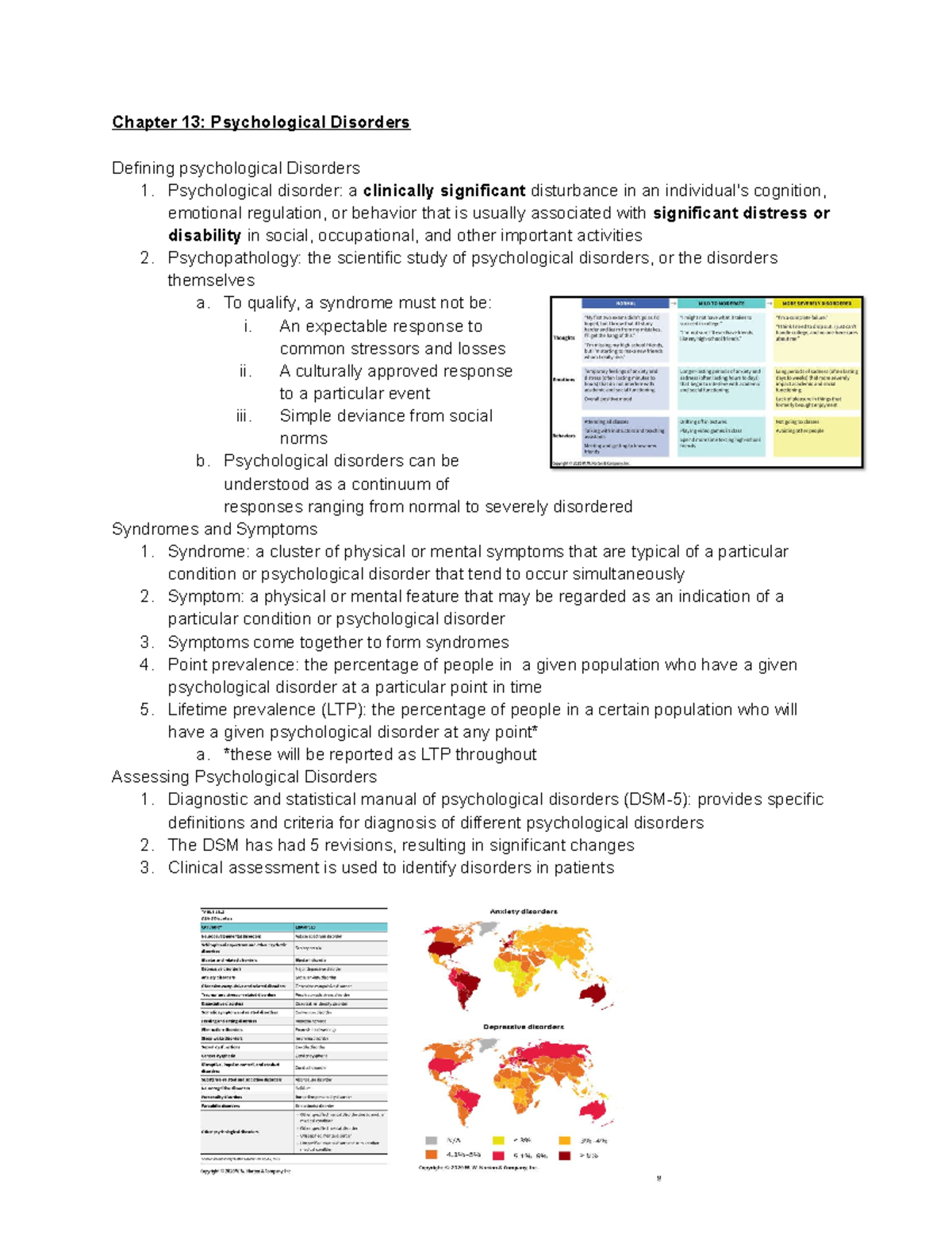 psychological disorders assignment chapter 13